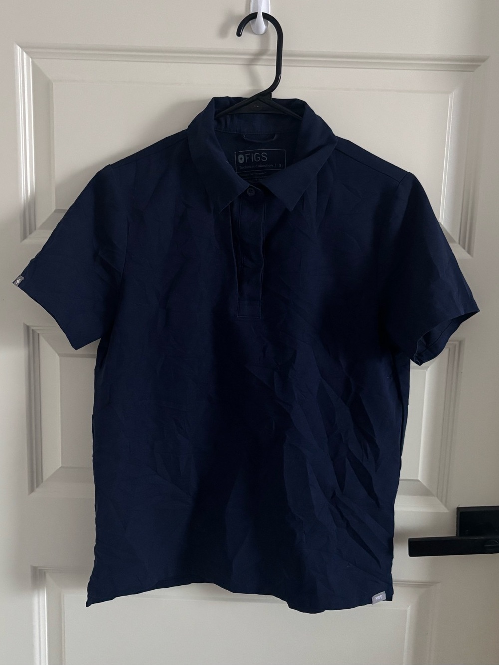FIGS Navy Blue Short Sleeve Polo Top